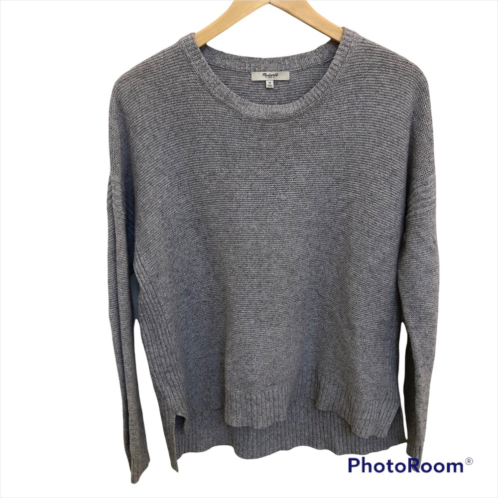 Madewell Heather Gray Pullover Knit Sweater Long Sleeve Womens Sz Medium M